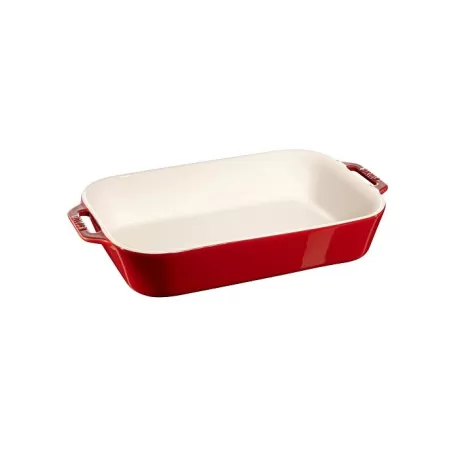 Pirofila in ceramica rosso ciliegia Cm. 34x24 - Staub