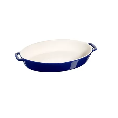 Pirofila ovale in ceramica blu Cm. 37 - Staub