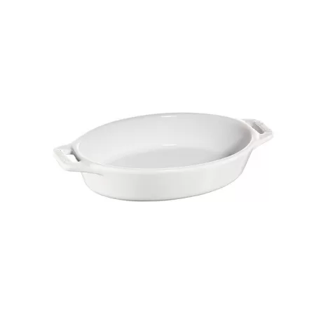 Pirofila ovale in ceramica bianco Cm. 17 - Staub