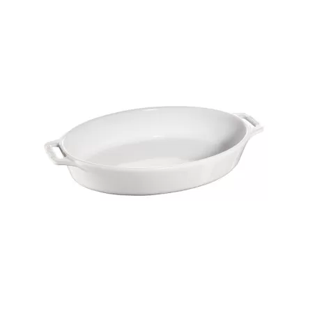 Pirofila ovale in ceramica bianco Cm. 29 - Staub