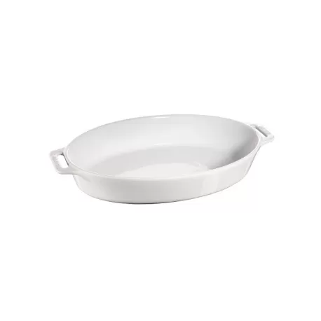 Pirofila ovale in ceramica bianco Cm. 37 - Staub