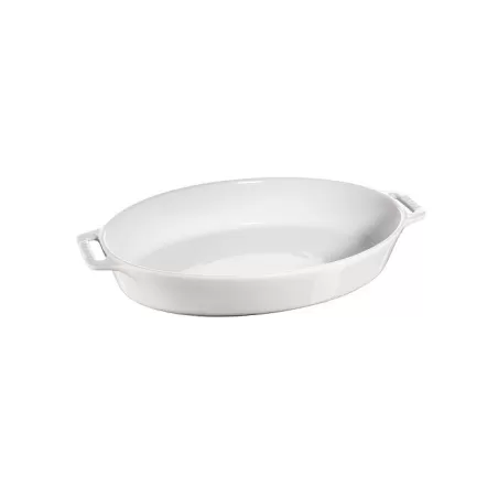 Pirofila ovale in ceramica bianco Cm. 37 - Staub
