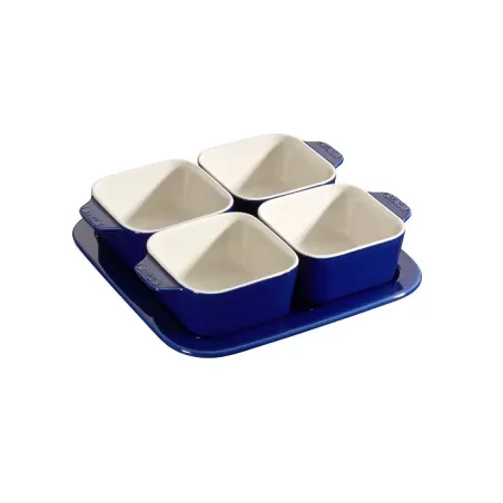 Set aperitivo in ceramica blu 5 pezzi - Staub