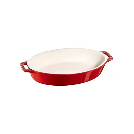 Pirofila ovale in ceramica rosso ciliegia Cm. 23 - Staub