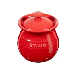 Porta aglio in ceramica rosso ciliegia Cm. 12 - Staub