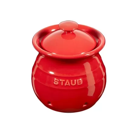 Porta aglio in ceramica rosso ciliegia Cm. 12 - Staub
