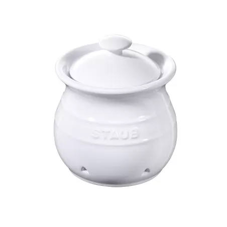 Porta aglio in ceramica bianco Cm. 12 - Staub