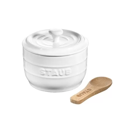 Porta sale in ceramica bianco Cm. 10 - Staub