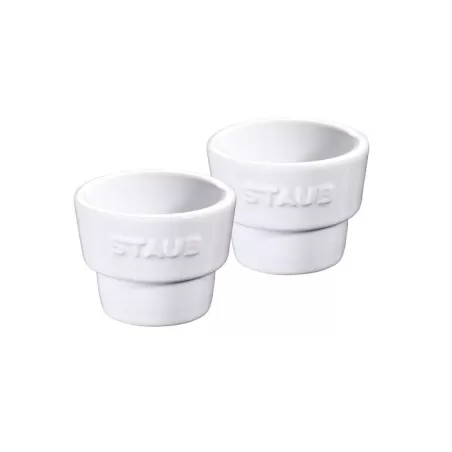 Portauova in ceramica bianco set 2 pezzi - Staub