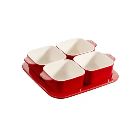 Set aperitivo in ceramica rosso ciliegia 5 pezzi - Staub
