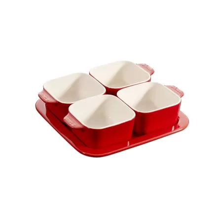 Set aperitivo in ceramica rosso ciliegia 5 pezzi - Staub