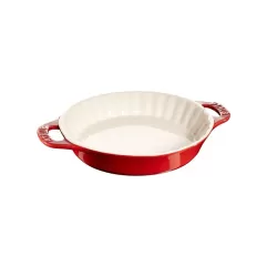 Tortiera in ceramica rosso ciliegia Cm. 28 - Staub