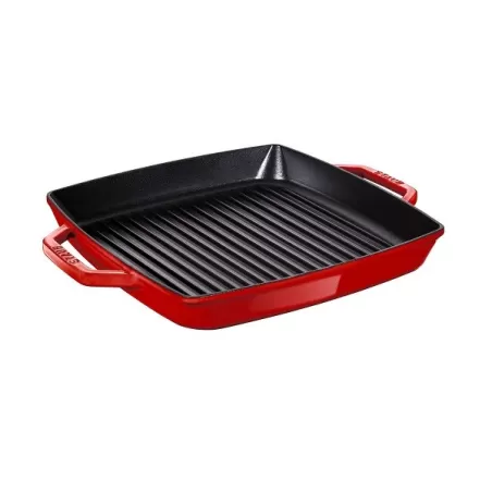 Griglia in ghisa quadrata rosso ciliegia Cm. 28 - Staub