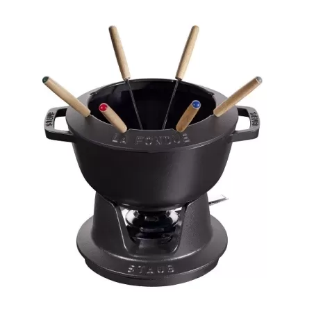 Set fonduta in ghisa nero 10 pezzi - Staub