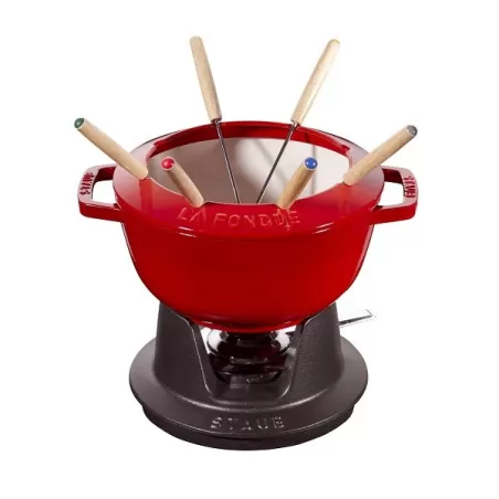 Set fonduta in ghisa rosso ciliegia 10 pezzi - Staub