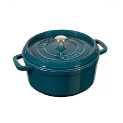 Cocotte in ghisa tonda blu la mer Cm. 24 - Staub