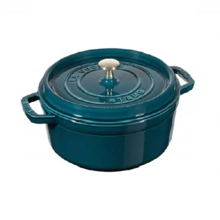 Cocotte in ghisa tonda blu la mer Cm. 26 - Staub