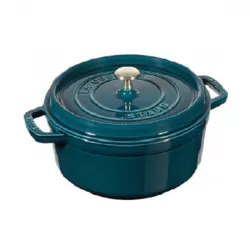 Cocotte in ghisa tonda blu la mer Cm. 28 - Staub