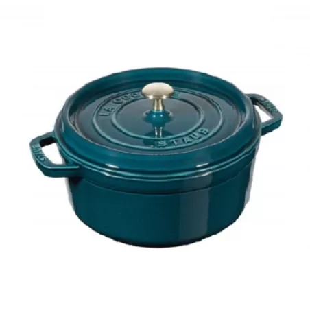 Cocotte in ghisa tonda blu la mer Cm. 28 - Staub