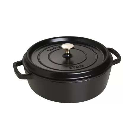 Cocotte bassa in ghisa tonda nero Cm. 28 - Staub