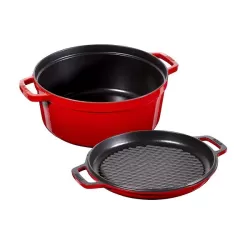 Cocotte in ghisa 3 in 1 rosso ciliegia Cm. 28 - Staub 2
