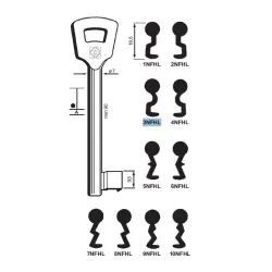 Chiave per porte tagliafuoco, Nemef - 3NFHL - Silca