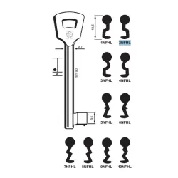 Chiave per porte tagliafuoco, Nemef - 2NFHL - Silca