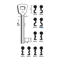 Chiave per porte tagliafuoco, Nemef - 4NFHL - Silca