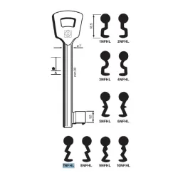 Chiave per porte tagliafuoco, Nemef - 7NFHL - Silca