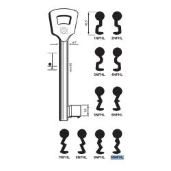 Chiave per porte tagliafuoco, Nemef - 10NFHL - Silca