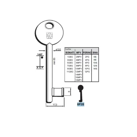 Chiave Passepartout , Patent - 6P3S - Silca