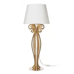 Lampada Circeo Alta, Oro Trasparente - Paralume Avorio - Arti e Mestieri