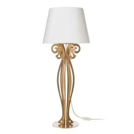 Lampada Circeo Alta, Oro Trasparente - Paralume Avorio - Arti e Mestieri