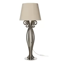 Lampada Circeo Alta, Bronzo - Paralume Sabbia - Arti e Mestieri