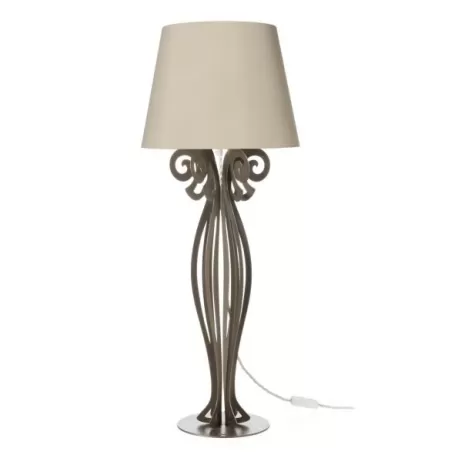 Lampada Circeo Alta, Bronzo - Paralume Sabbia - Arti e Mestieri