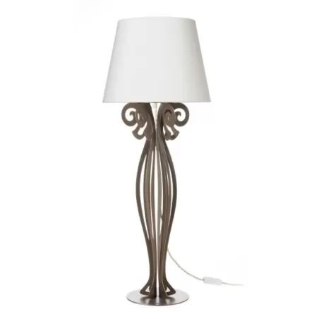 Lampada Circeo Terra, Bronzo - Paralume Avorio - Arti e Mestieri