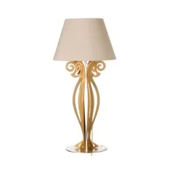 Lampada Circeo Bassa, Oro Trasparente - Paralume, Sabbia - Arti e Mestieri