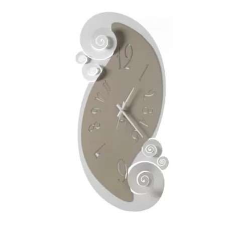 Orologio Circeo Parete, Bianco Marmo e Sabbia - Arti e Mestieri