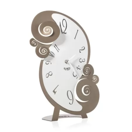 Orologio Circeo Tavolo, Bronzo e Bianco Marmo  - Arti e Mestieri