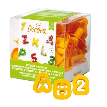 Tagliapasta lettere e numeri piccoli Cm. 2x1,6 h. - Decora