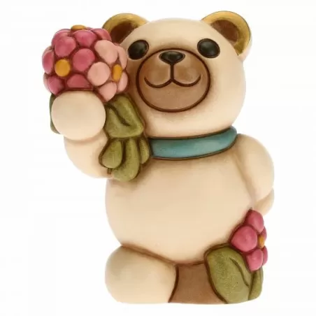 Teddy primavera con mazzo di fiori - Thun