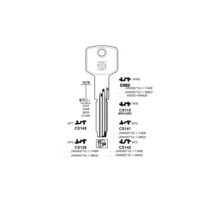 Chiave punzonata, Cisa - CS62 - Silca