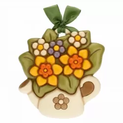 Formella grande annafiatoio e fiori - Thun