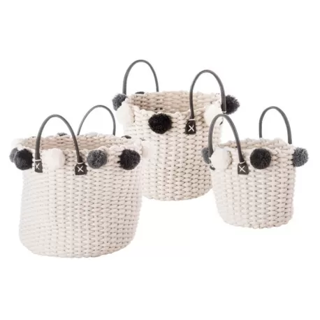 Cesti Intrecciati Con Manici - Set 3 Pz - L'oca Nera