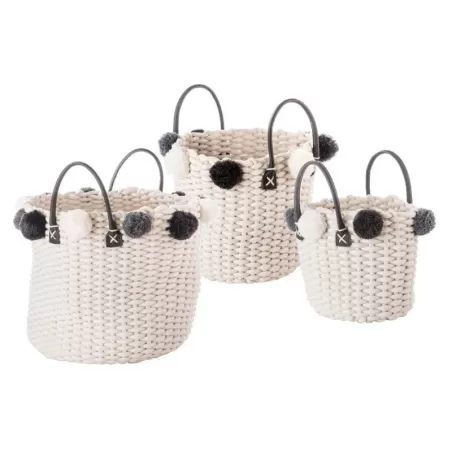 Cesti Intrecciati Con Manici - Set 3 Pz - L'oca Nera