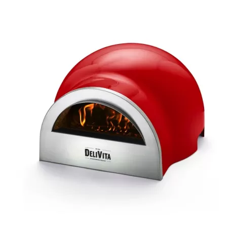 Forno a legna per pizza, rosso peperoncino - Delivita