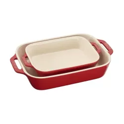 Set di pirofile in ceramica rosso ciliegia set 2 pezzi - Staub