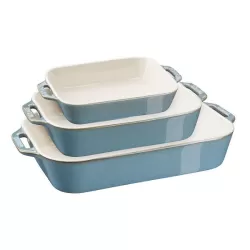 Set di pirofile in ceramica turchese anticato Pezzi 3 - Staub