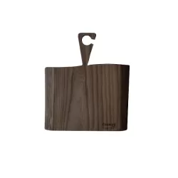 Tagliere con taglio porta bicchiere in legno di noce italiano - Grattoni
