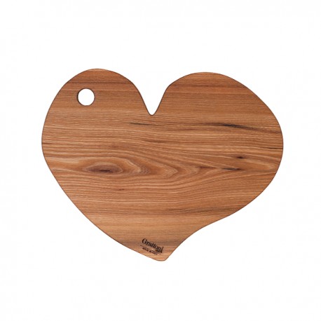Tagliere a cuore grande in legno di olmo italiano - Grattoni